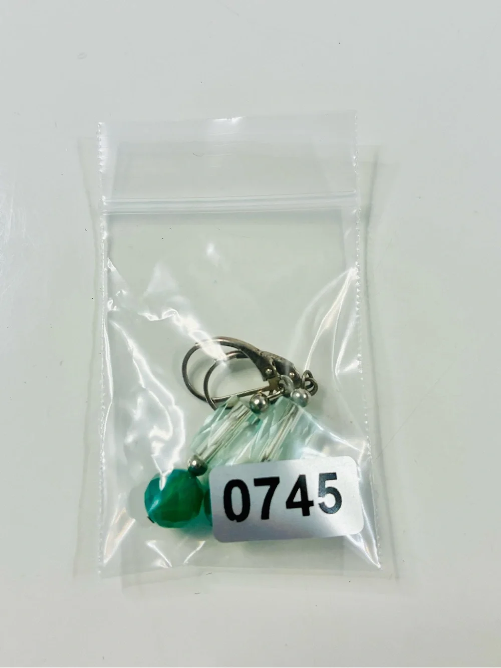 925S Lever-back Green Crystal Bead & Faceted Drop Earrings - Women's Jewelry